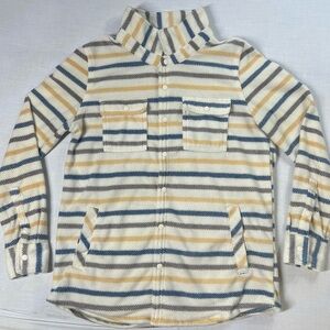 O'Neill Snap Up Women's Size Small Striped Long Sleeve Soft Fleece Button Up